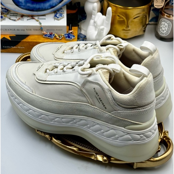 🆕 KURT GEIGER LONDON 🧿 NWOB Kensington Pump Platform Sneaker -All White, Sz 41 - Picture 4 of 15